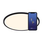 Nordlux Oja Smart 29 Plafondlamp Metaal Zwart 15W 1600lm - 827-865 Afstembaar Wit | 294mm - Wifi en Blauwtooth Dimbaar