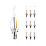Voordeelpak 10x Noxion Lucent LED Filament Kaars 2.5W 827 BA35 E14 Helder |  Zeer Warm Wit - Vervangt 25W